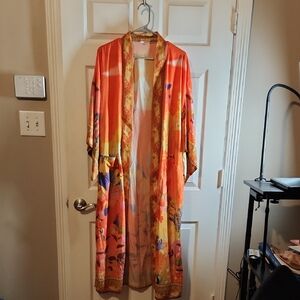 Elegant Orange and Yellow Women's Robe